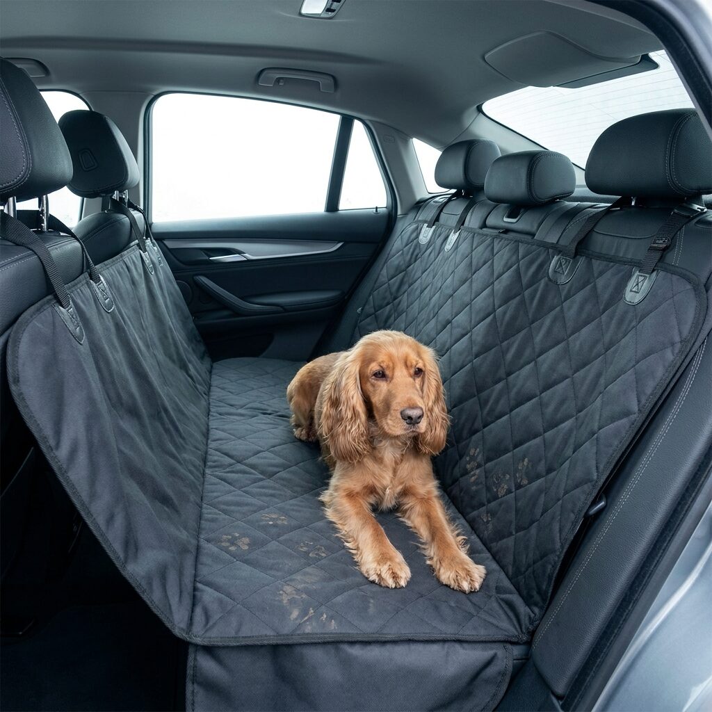 Hard-bottom dog car seat cover hammock